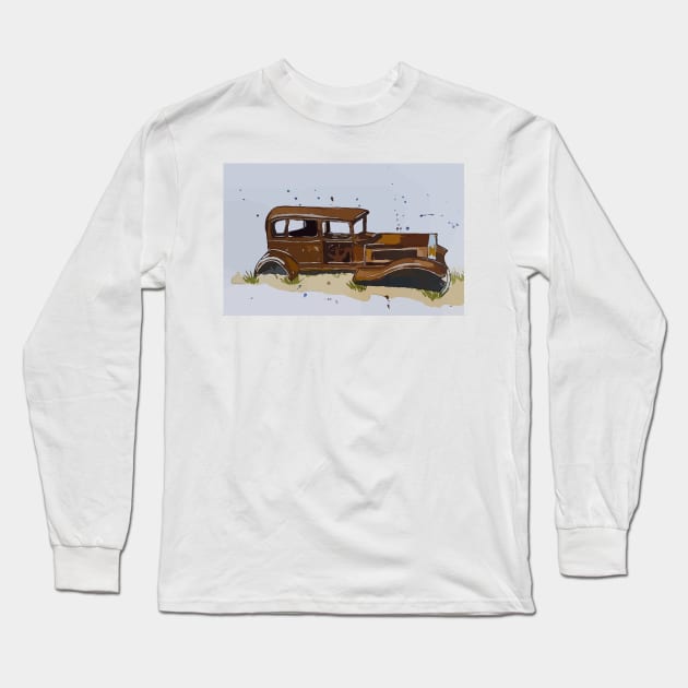 1932 Studebaker found on Route 66 in Petroglyph National Park Long Sleeve T-Shirt by WelshDesigns